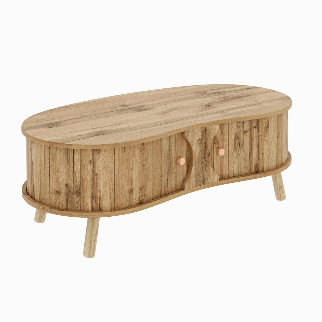 Set Soggiorno 3pz Mobile TV, Credenza e Tavolino ¨C MINIMAL ¨C Legno, Ante Scorrevoli