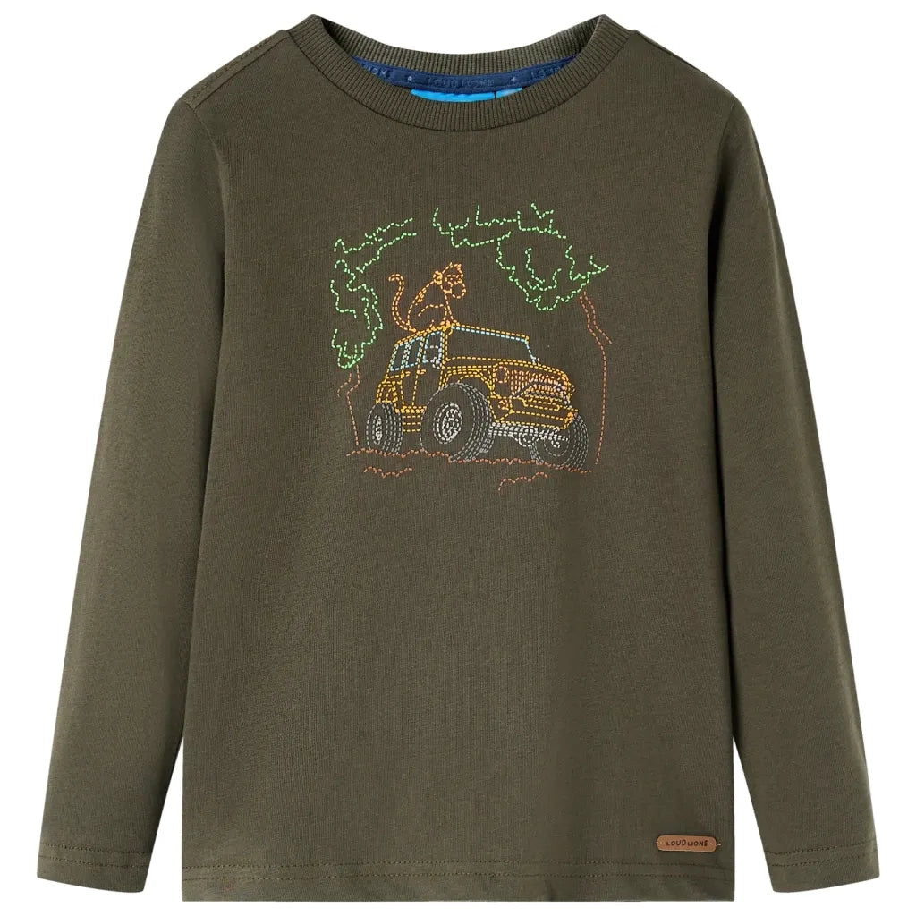 Maglietta per Bambini a Maniche Lunghe Cachi 128cod mxl 108074