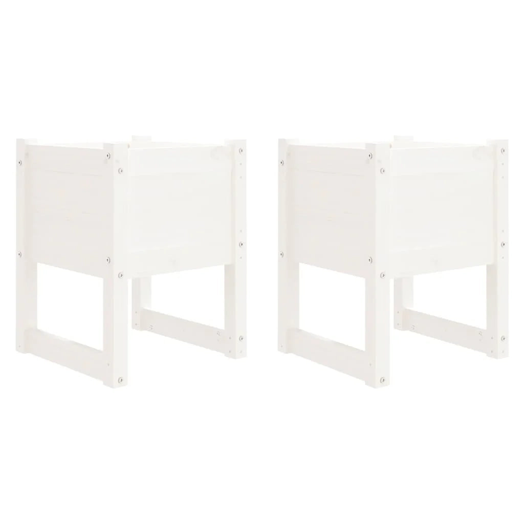 Fioriera rialzata per piante fiori giardino terrazze set da 2 40 x 40 x 52,5 cm legno massello di pino bianco 02_0038961