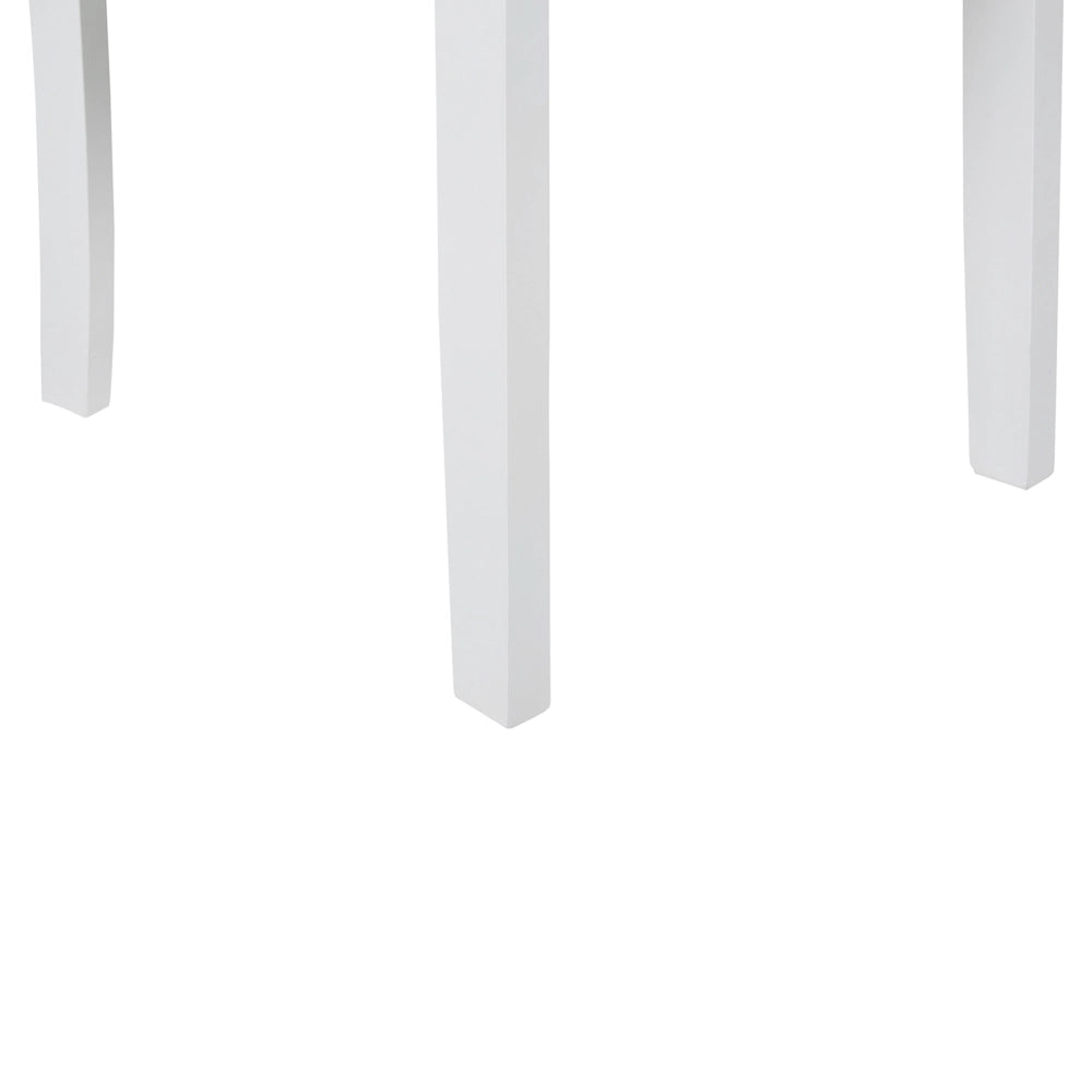 Set di 2 sedie da pranzo in legno chiaro e legno bianco in gomma con sedile senza braccioli