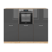 Vicco Cucine componibili piccole Antracite lucido/oro power oak 180 cm senza piano di lavoro