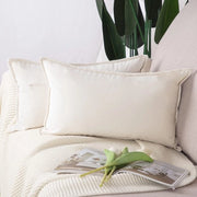 Set di 2 cuscini decorativi in flanella di alta qualità per divano per camera da letto Bianco 30x50 cm Forma rettangolare