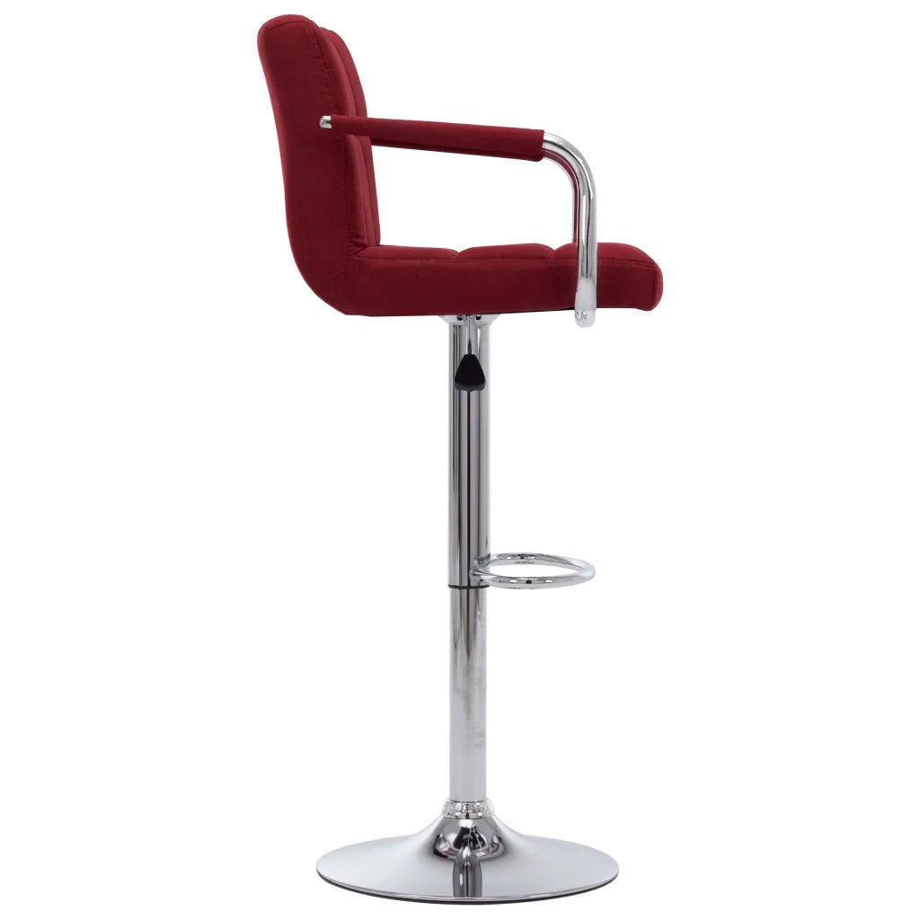 Sedie da Bar 2 pz Rosso Vino in Tessuto 283427