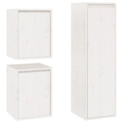 Mobile TV multimediale scaffale TV credenza mobile TV sala da pranzo soggiorno camera da letto 3 pezzi legno massello di pino bianco 02_0028666