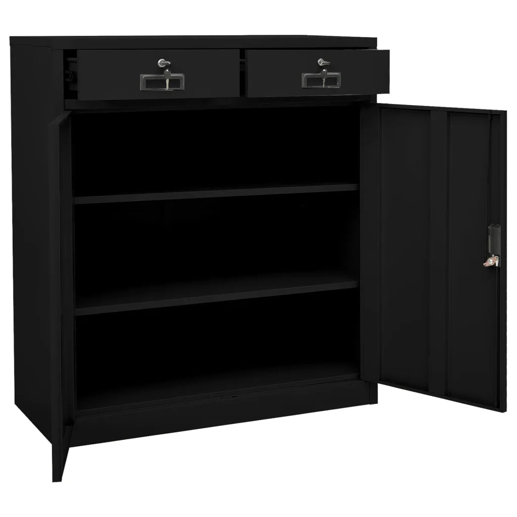 Armadio per Ufficio Nero 90x40x102 cm in Acciaio cod mxl 51704