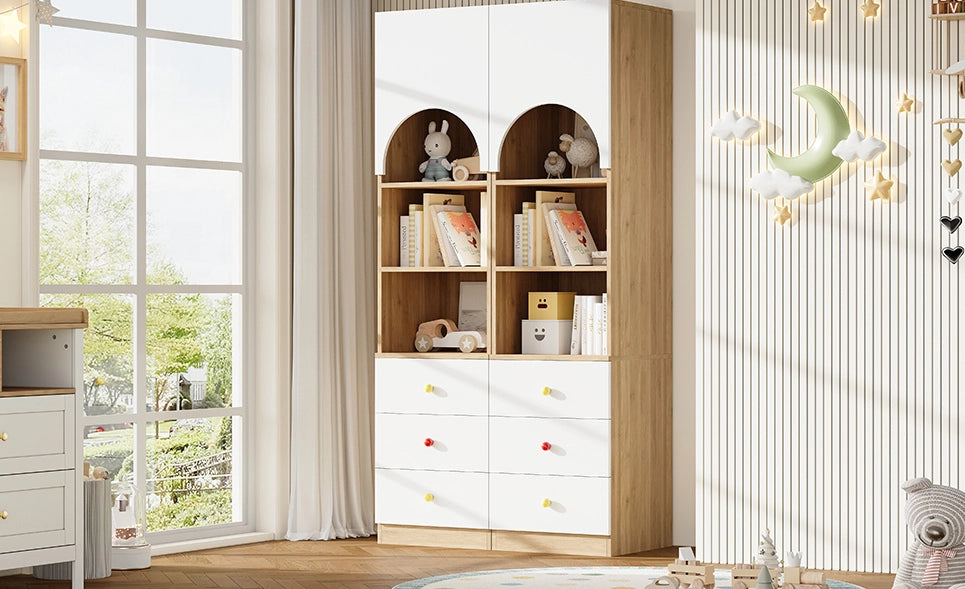 ARMADIO Alto 50x50x200 cm MDF Bianco e effetto legno