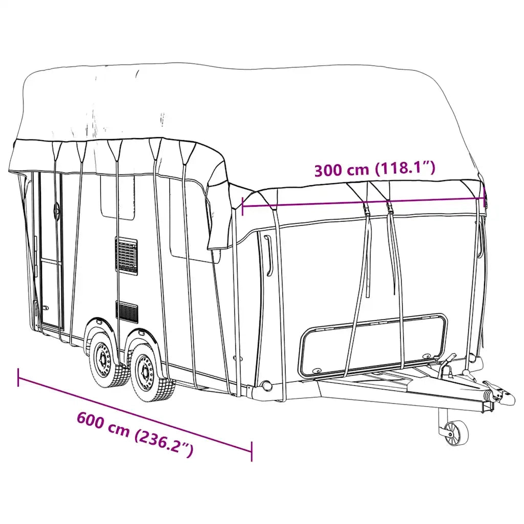 Telo per Roulotte Grigio 600x300 cm in Tessuto Non Tessuto CFW2313556