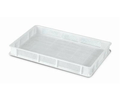 Cassetta service forata bianca impilabile 1880hd3 30 x 40 x 10 cm giganplast cassetta pizza impilabile per impasto