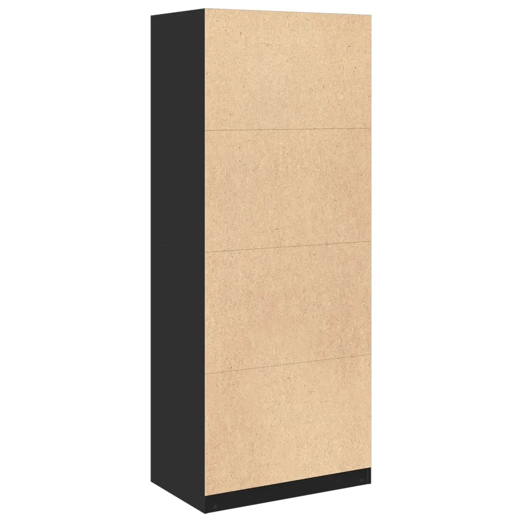 Armadio Nero 80x50x200 cm in Legno Multistrato