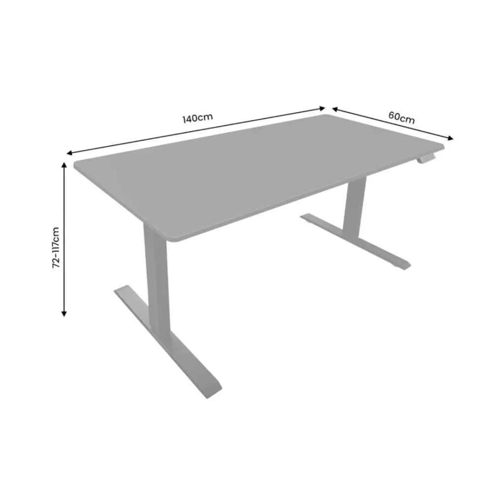 Scrivania elettrica OFFIX nera opaca 140 cm regolabile in altezza – Piano in MDF e gambe metalliche