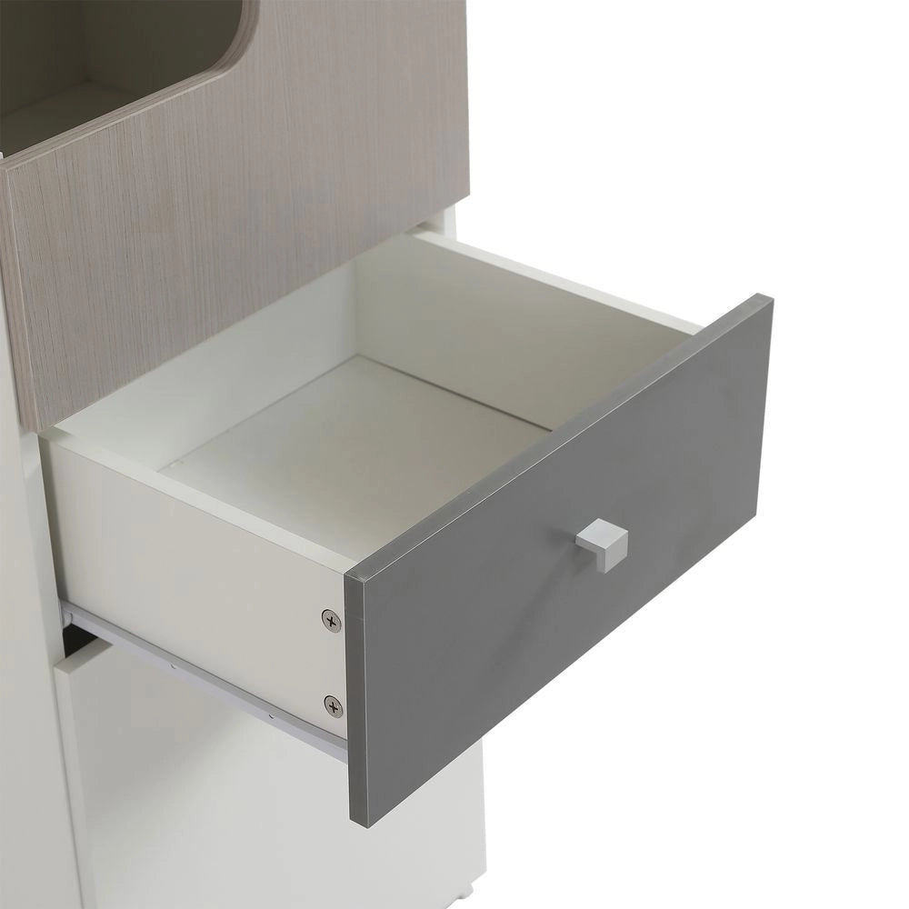 Libreria - Xylo - 140??35??180 cm - Porte ad L con Cassetti Bianco/Noce