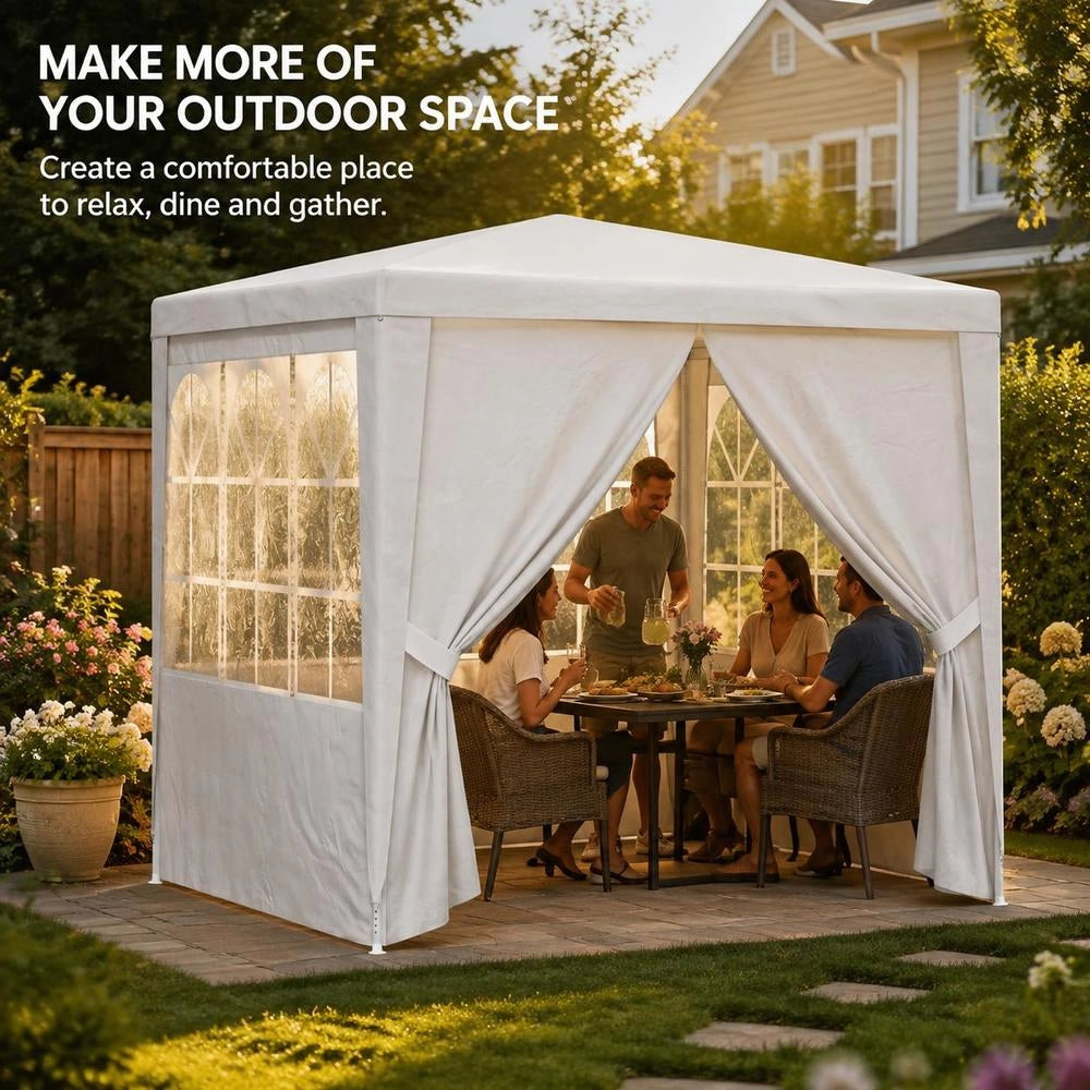 Professional Party Tent With Side Walls 2x2m White 90 G/square Meter