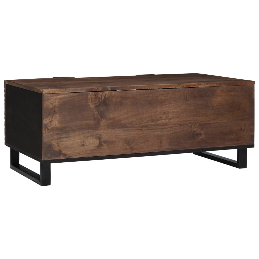 Tavolino da caffÃ¨ 100x54x40 cm in legno massello e legno ingegnerizzato
