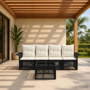 Set Divano da Giardino 5 pz Nero polyrattan 3434755