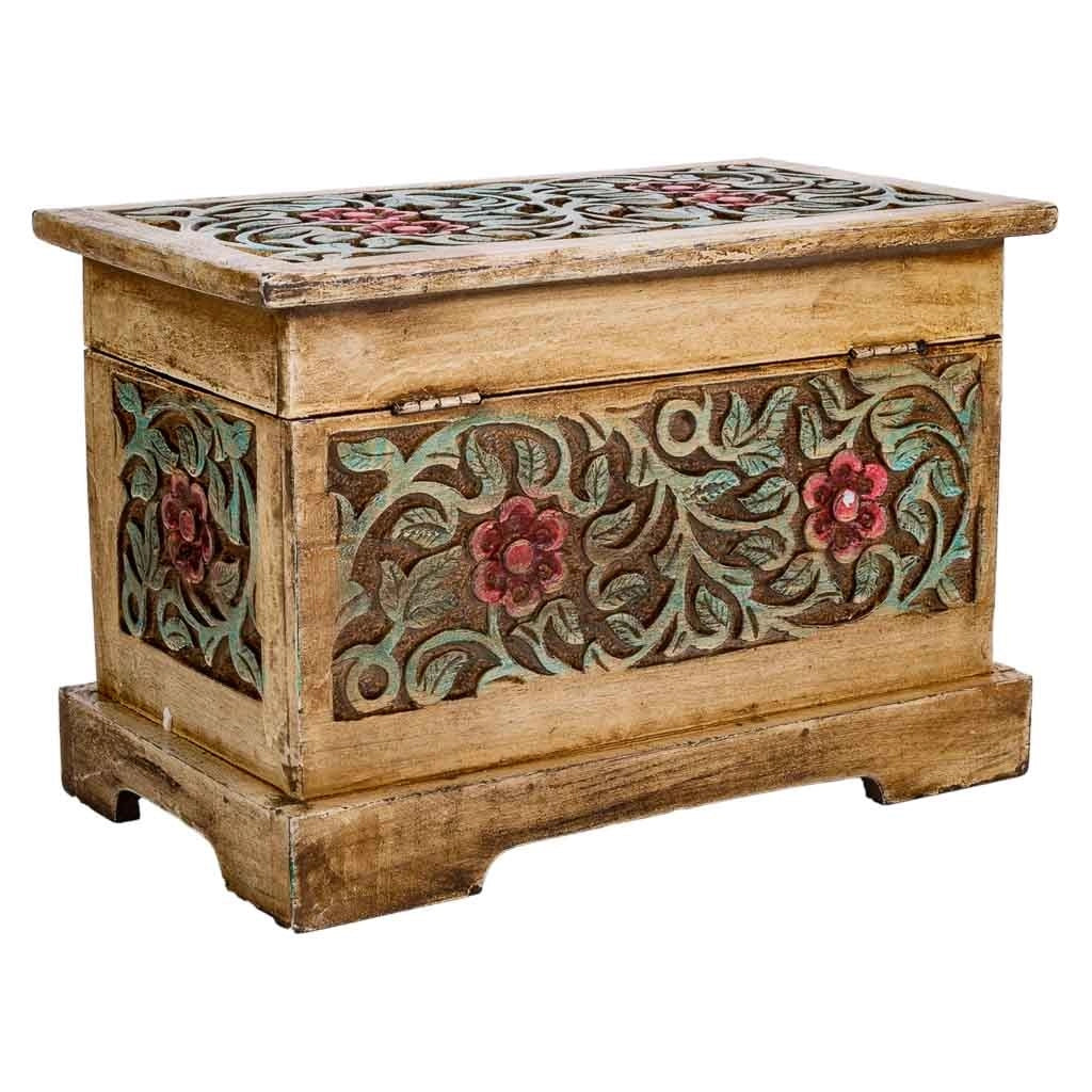 Baule in legno marrone fatto a mano 30x17x20h