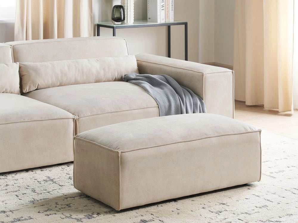 Poggiapiedi in velluto beige Pouf poggiapiedi Stile minimalista