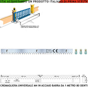Cremagliera in Acciaio Zincato M4 Universale Modulo da 1 MT Con 80 Denti 12X30 mm Portata Garantita 22 Q.li Max 30 Q.li Fissaggio 3 Bulloni Per Metro Ricambio Cancello Scorrevole Giunture a Contatto