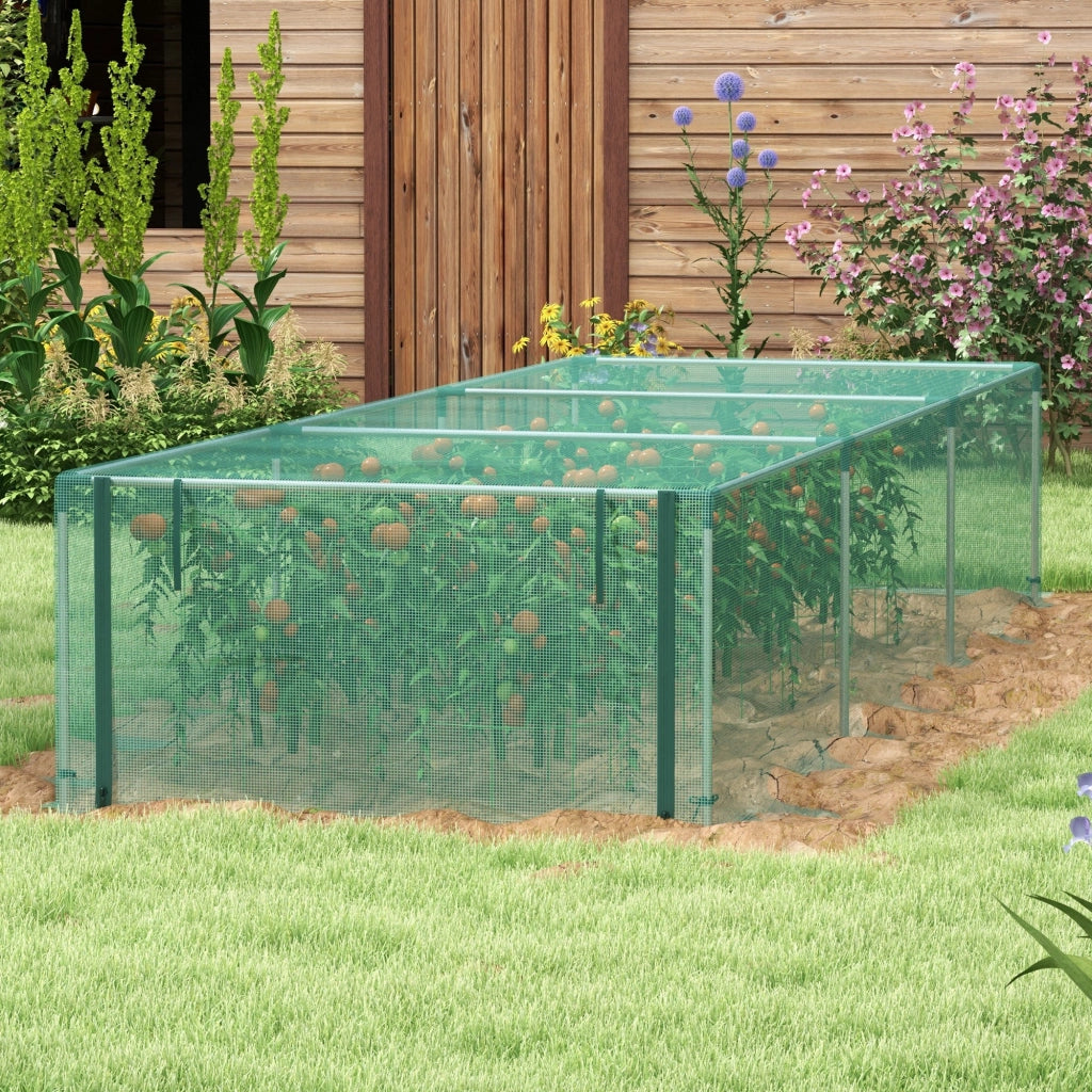 Tenda Protettiva per Piante con Porta a Zip ¨C Zephmum ¨C Verde/Argento 125x125x62.5 cm