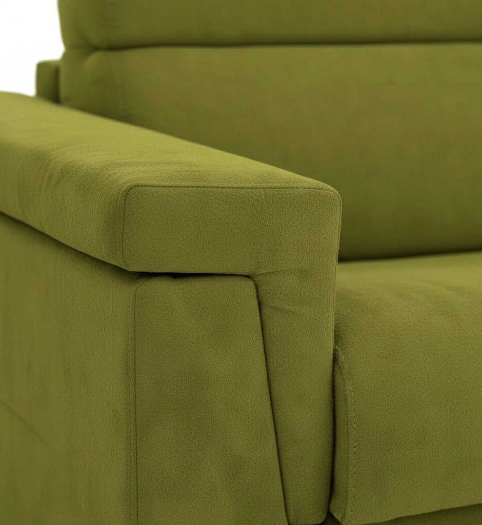 Flaibano, Divano Fisso 2 Posti Sfoderabile Made in Italy, 205x95x100h cm Verde