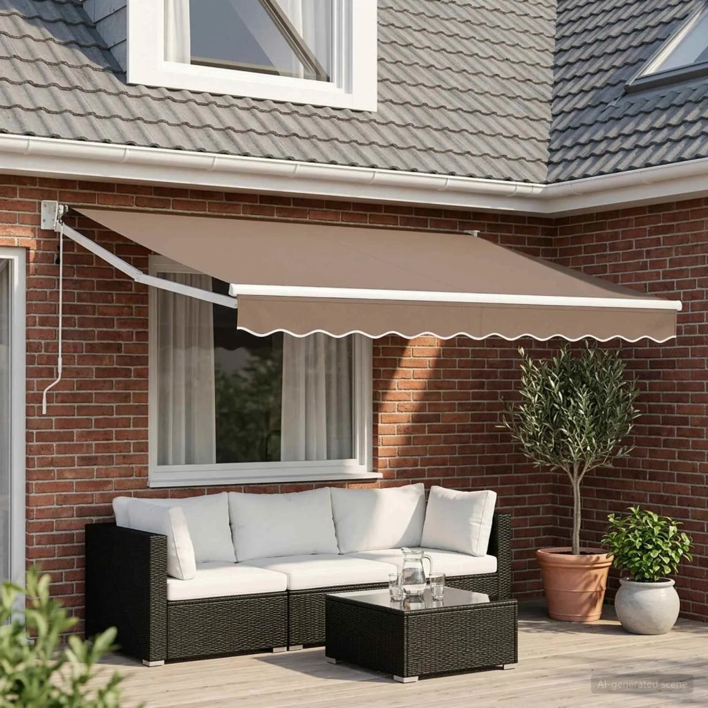 Tenda retrattile Tortora 3 x 2,5 m Poliestere e Metallo 3425861
