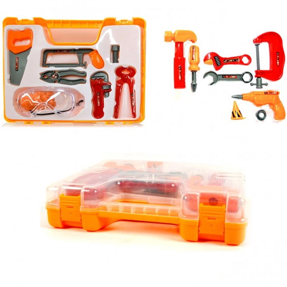 Trade Shop - Playset Valigetta Degli Attrezzi Bricolage Fai Da Te Accessori Gioco Giocattolo -