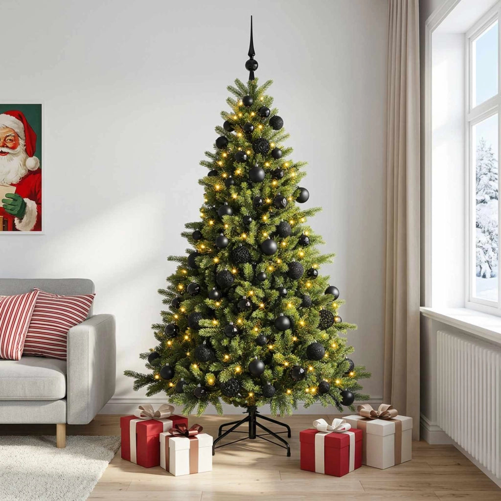 Albero di Natale artificiale con palline 180 cm 300 LED 3466433