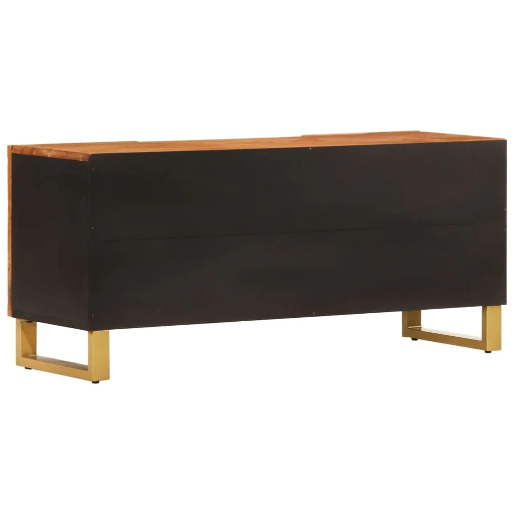 Mobile TV multimediale scaffale per televisione televisore buffet sala da pranzo soggiorno camera da letto e 105 x 33,5 x 46 cm in legno massello legno di mango marrone 02_0027593