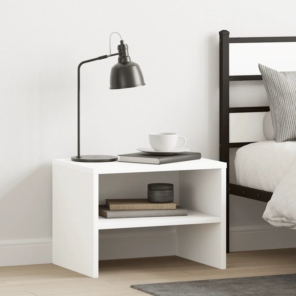 Comodino Bianco 40x30x30 cm Legno Ingegnerizzato