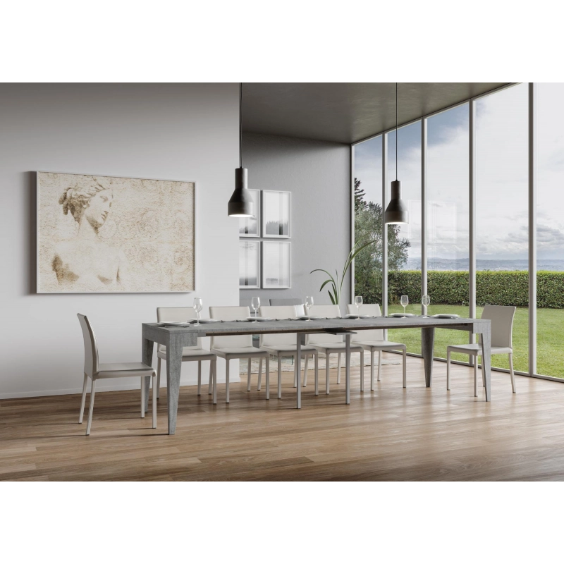 Consolle allungabile 90x42/302 cm Isotta - Cemento