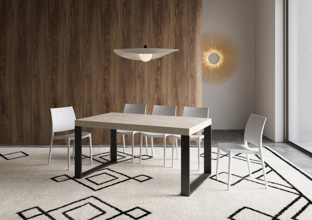 Tavolo Allungabile 160-264x90x77 cm Tecno Premium Cashmere Telaio Antracite
