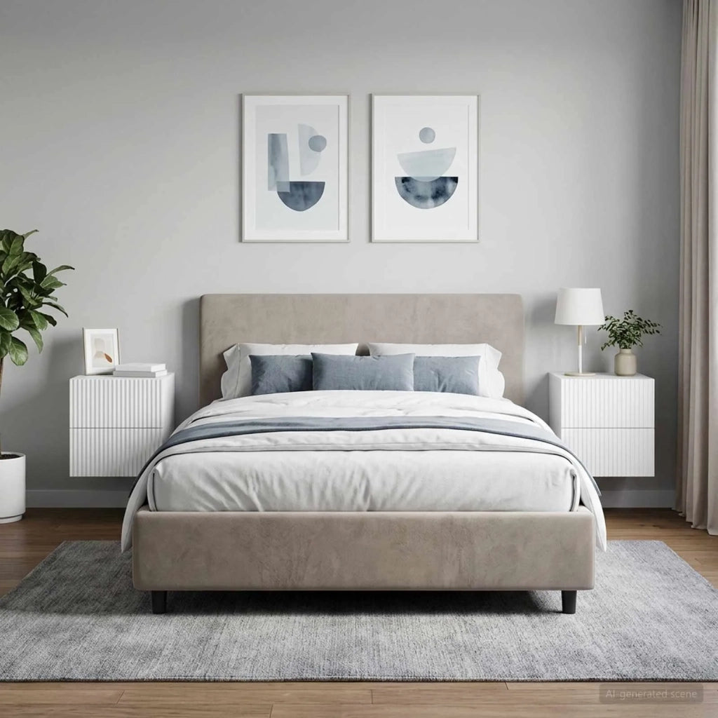 Mobiletto da notte a muro 2 pcs Bianco Lucido 33 x 34,5 x 40 cm 898474