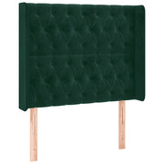 Testiera | Testata ad Orecchio Verde Scuro 103x16x118/128cm in Velluto