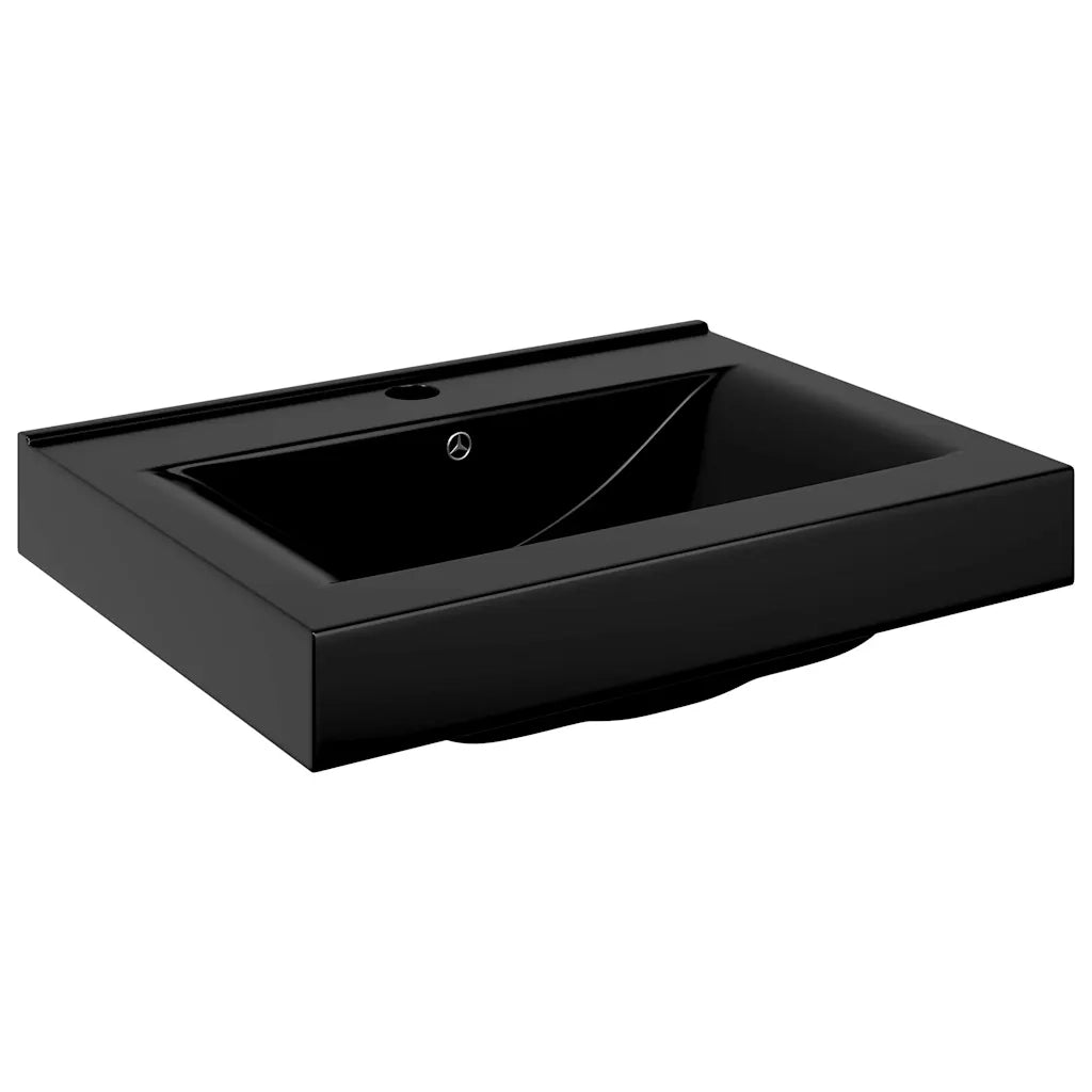 Lavello Bianco-Lavandino-Lavabo in Ceramica di Lusso con Foro Rubinetto 60x46 cm 511398