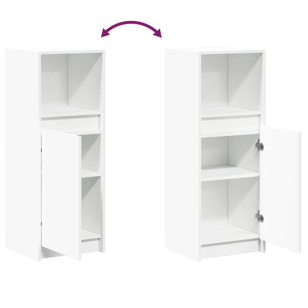 Buffet credenza cassettiera mobiletto mobile contenitore organizer per cucina soggiorno salotto con illuminazione a LED 38 x 34 x 100 cm legno ingegnerizzato bianco 02_0029770