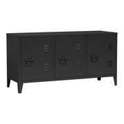 Mobile porta TV mensola per soggiorno con 3 ante 58 x 113 x 40 cm nero 03_0010070