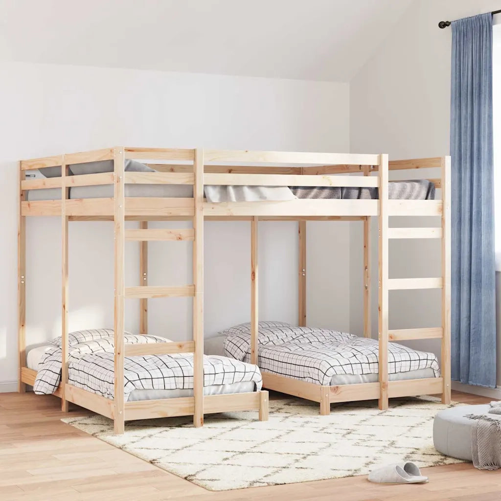 Struttura letto a castello triplo Marrone 160 x 200 cm