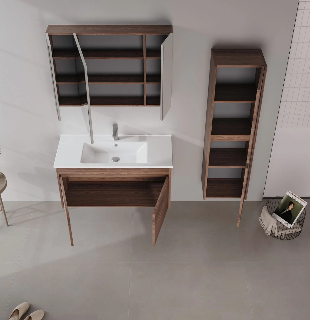 Mobile lavabo "Side 100 v3" - 100 x 45 x 52 cm - Noce scuro