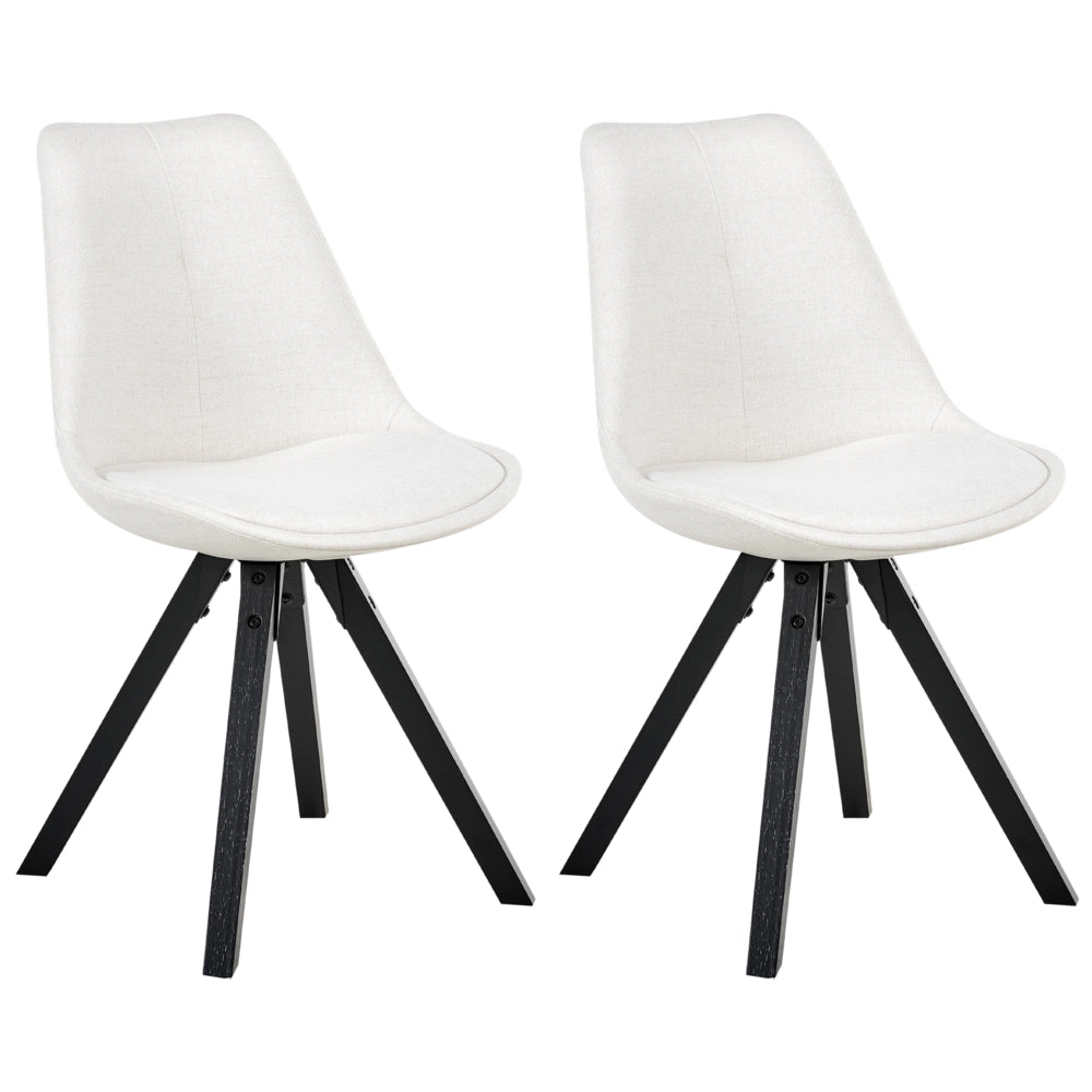 Set di 2 sedie da pranzo beige chiaro girevoli senza braccioli design scandinavo