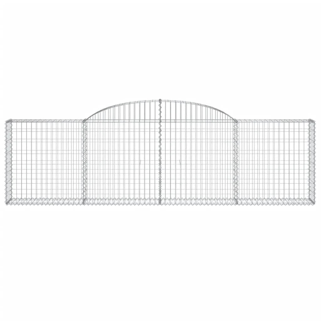 Set di 4 gabbioni ad arco per recinzione gabbia o muro di contenimento 300 x 30 x 80/100 cm ferro zincato argento 02_0041463