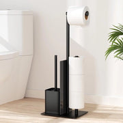 Accessorio bagno autonomo con spazzola e pannello - Set accessori bagno nero