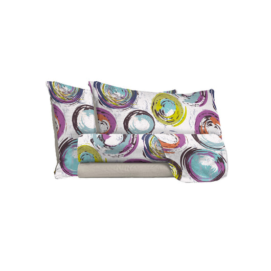 Set lenzuola 1 Piazza e Mezzo stampa sopra Sotto e Federe Cerchi Astratti