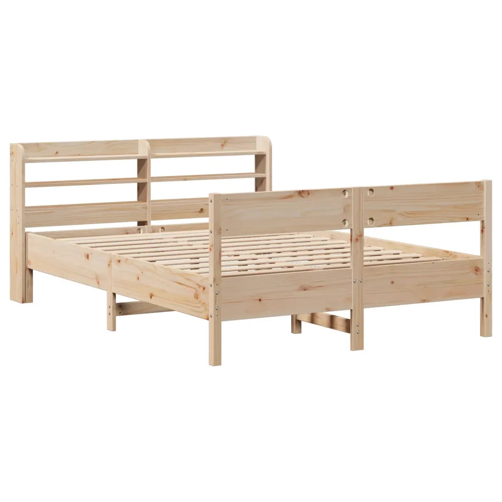 Letto matrimoniale | Letto per adulti | Letto senza Materasso 150x200 cm in Legno Massello di Pino