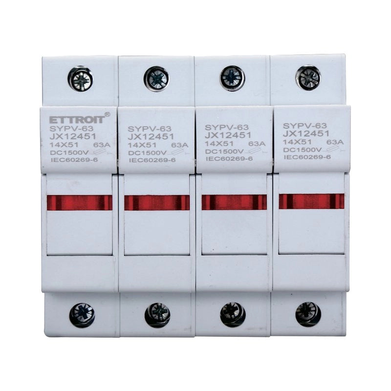 Portafusibile Modulare DC Fotovoltaico 4P 4M D14X51mm 63A DC 1000V IP20 IEC60269-6