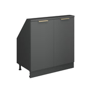 Mobile sottotetto Rion Antracite-oro/Antracite 80 x 83.8 cm con 2 porte Vicco