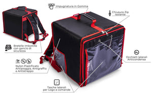 Zaino Borsa Termica Porta Pizze da asporto 10 Cartoni Safemi Fast 10 Nero