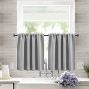 Doppia tenda, adatta per piccole tende, tende cortine di oscuramento, tende di oscuramento a metà, protezione della privacy, adatta per cucina, armadio, seminterrato, camper - grigio - 76 * 92cm