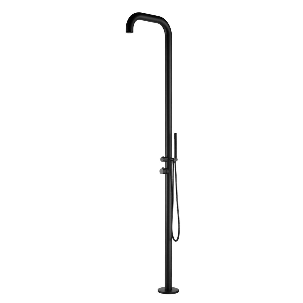 Doccia da Giardino 230x18x42 cm con Miscelatore e Doccetta Sined Chia Nero satinato
