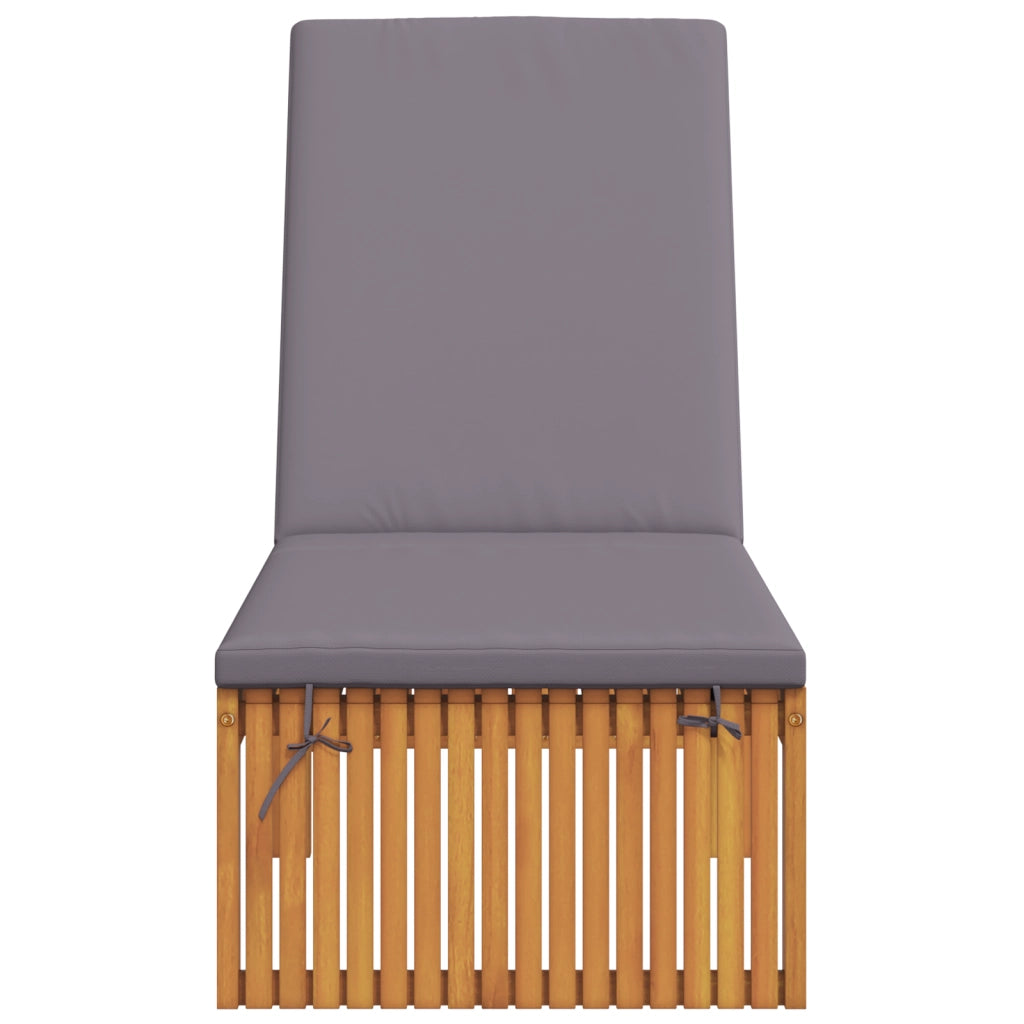 Lettino prendisole con cuscino 200x55x30 cm Legno massello di acacia