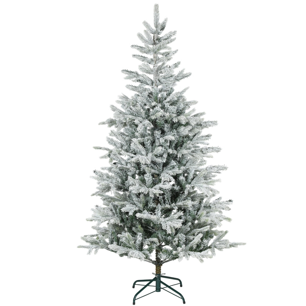 Albero di Natale ¨C zephmum ¨C Innevato 180 cm Rami Realistici Base Metallo Pieghevole