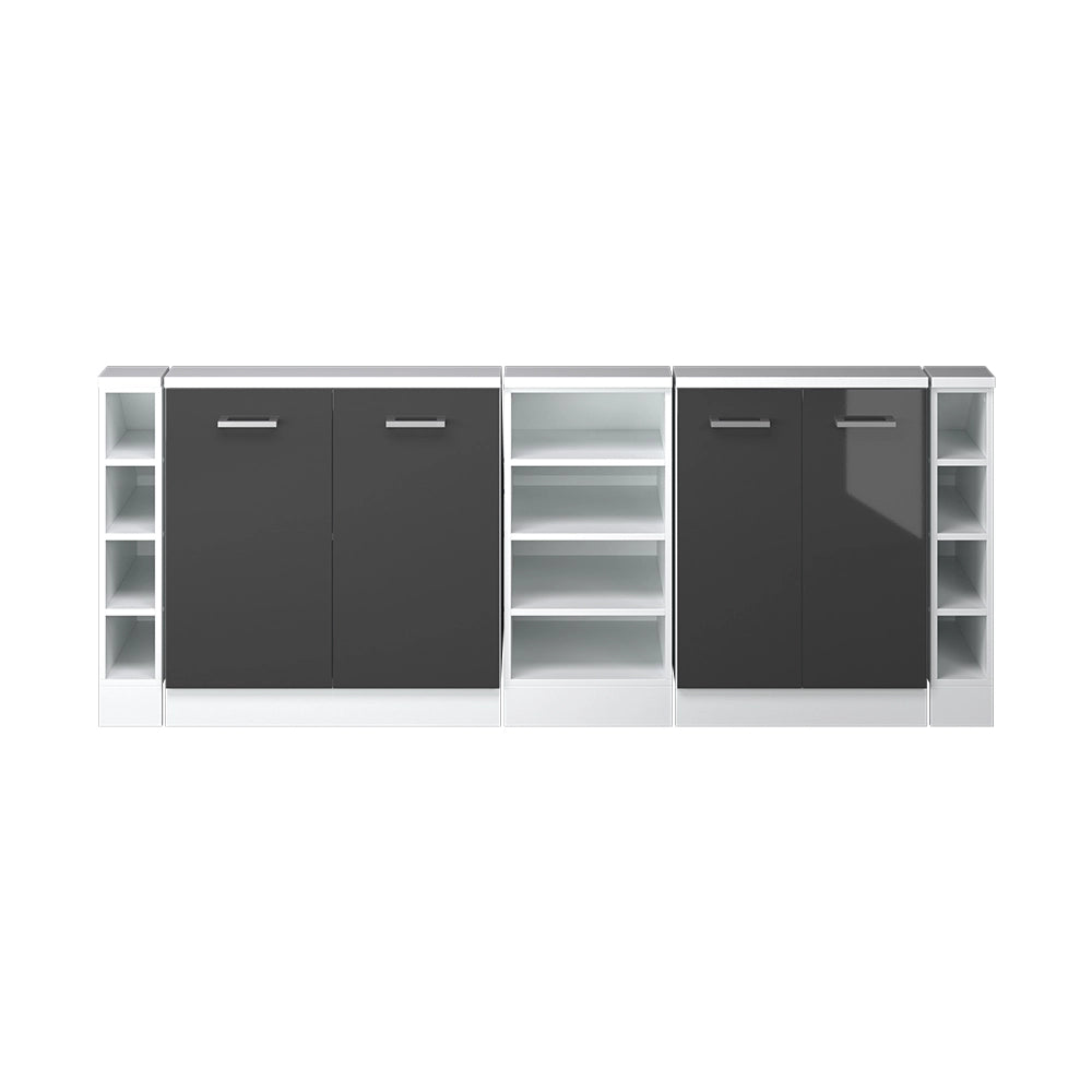 Set di mobili sottotetto Rion Antracite lucido/Bianco Set di 5 Vicco
